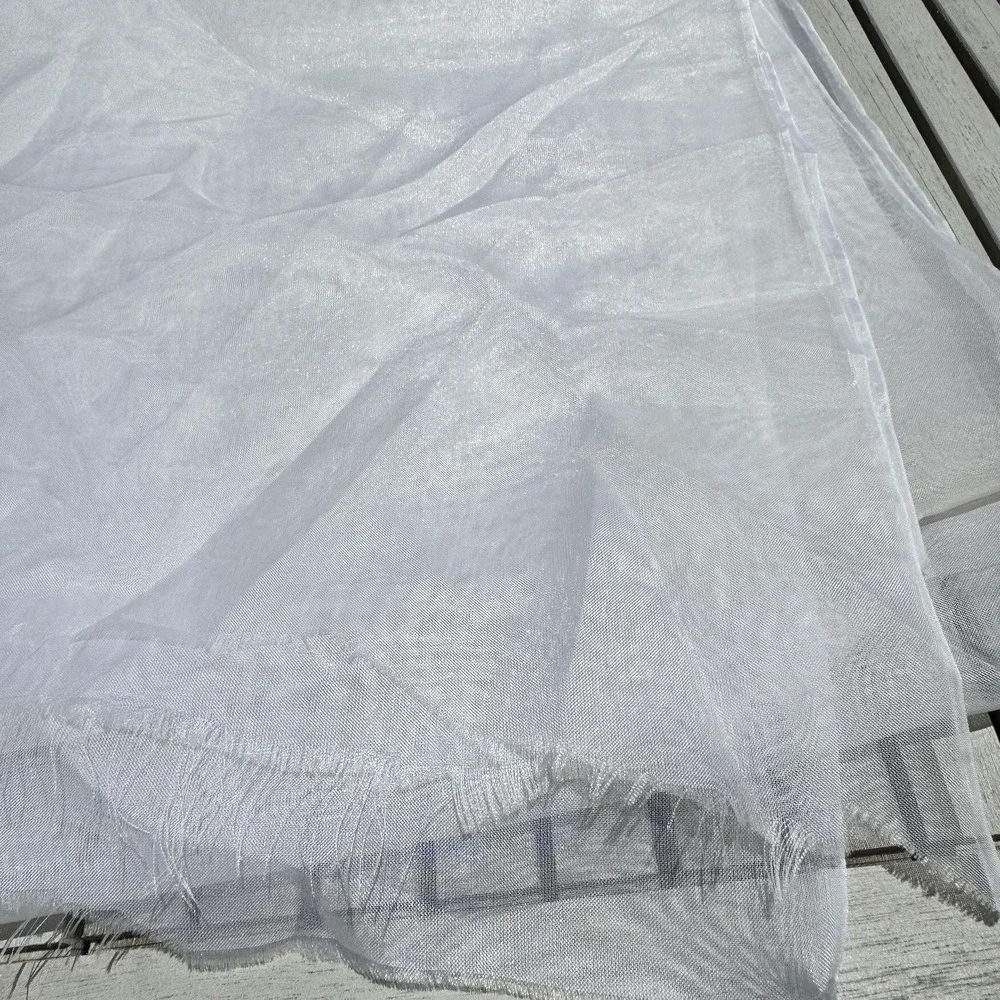 Lot 7 VTG White Sheer Organza‎ Fabric Cuts – 59yd Total 3.5ft Wide Bridal Decor